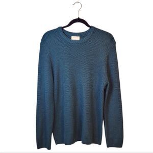 Crafted By Candy & Caviar Men's Deep Teal Waffle Knit Sweater Size L